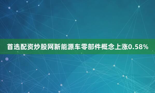 首选配资炒股网新能源车零部件概念上涨0.58%